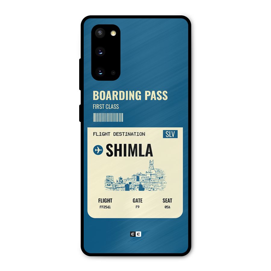 Shimla Boarding Pass Metal Back Case for Galaxy S20
