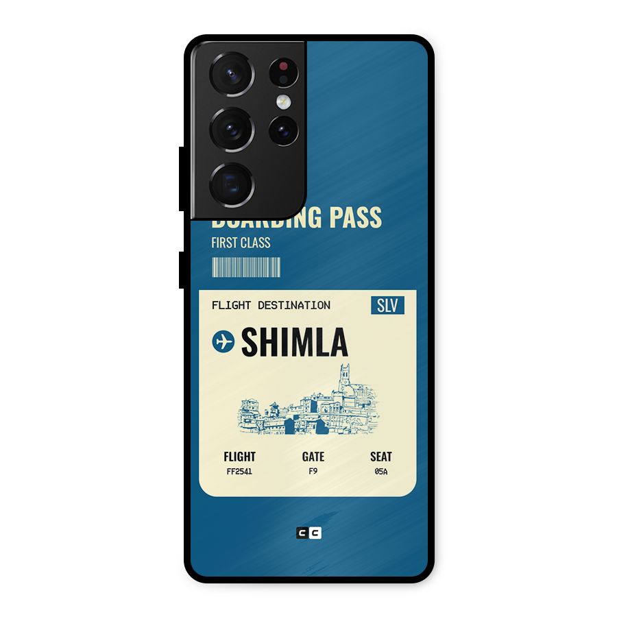 Shimla Boarding Pass Metal Back Case for Galaxy S21 Ultra 5G