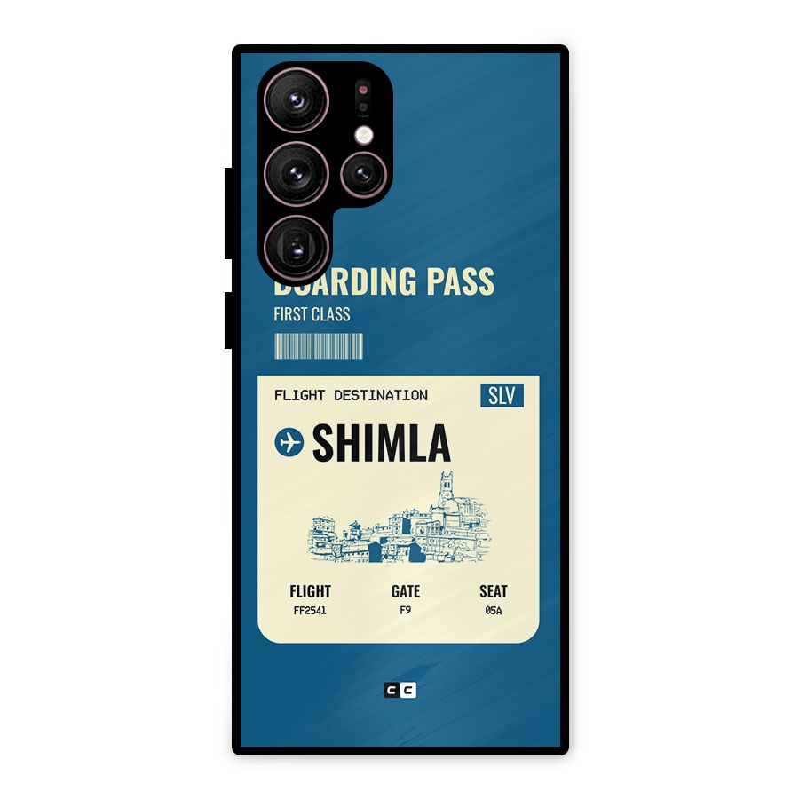 Shimla Boarding Pass Metal Back Case for Galaxy S22 Ultra 5G