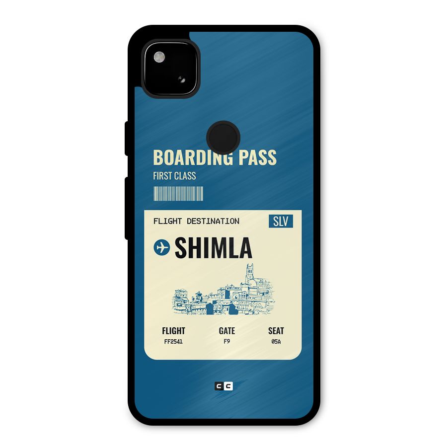 Shimla Boarding Pass Metal Back Case for Google Pixel 4a
