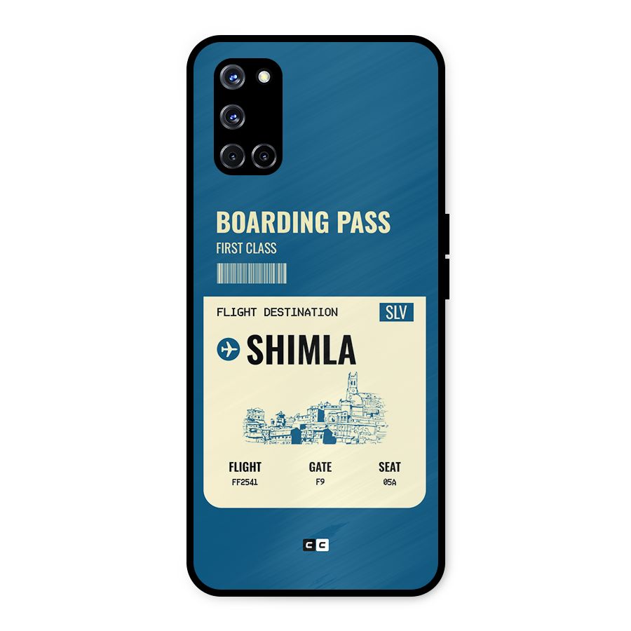 Shimla Boarding Pass Metal Back Case for Oppo A52