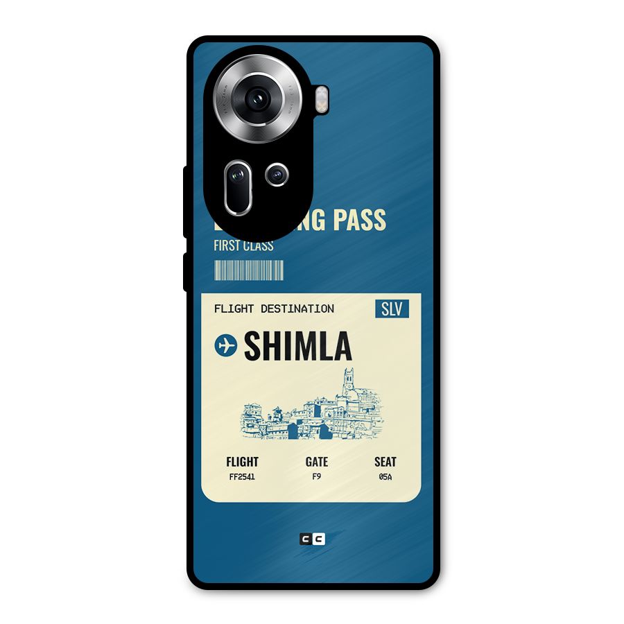 Shimla Boarding Pass Metal Back Case for Oppo Reno11 5G