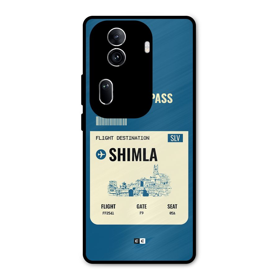 Shimla Boarding Pass Metal Back Case for Oppo Reno11 Pro 5G