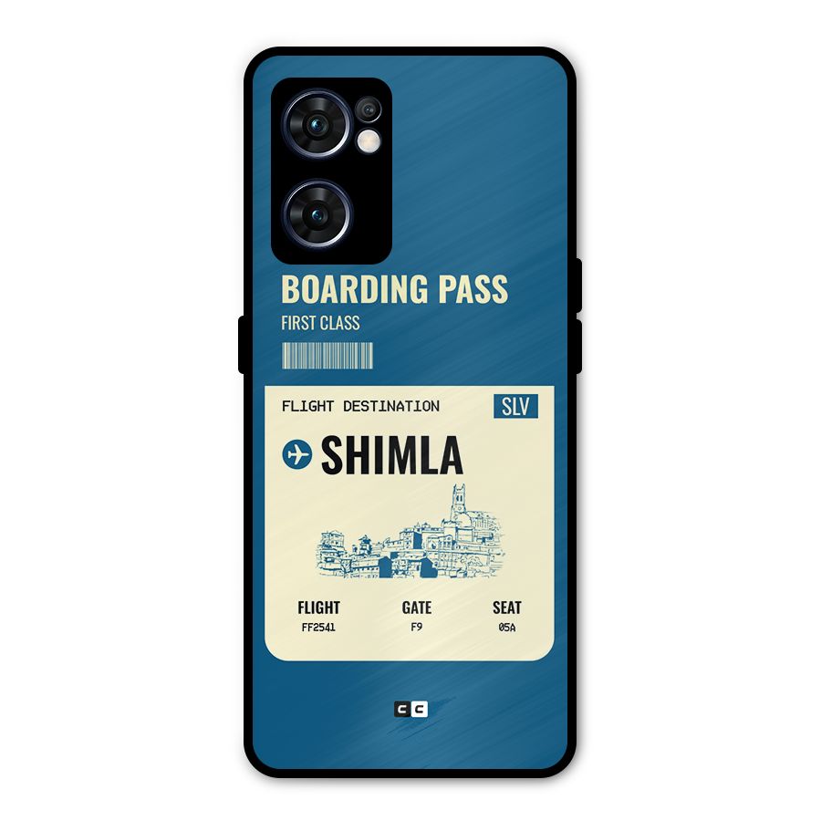 Shimla Boarding Pass Metal Back Case for Oppo Reno7 5G