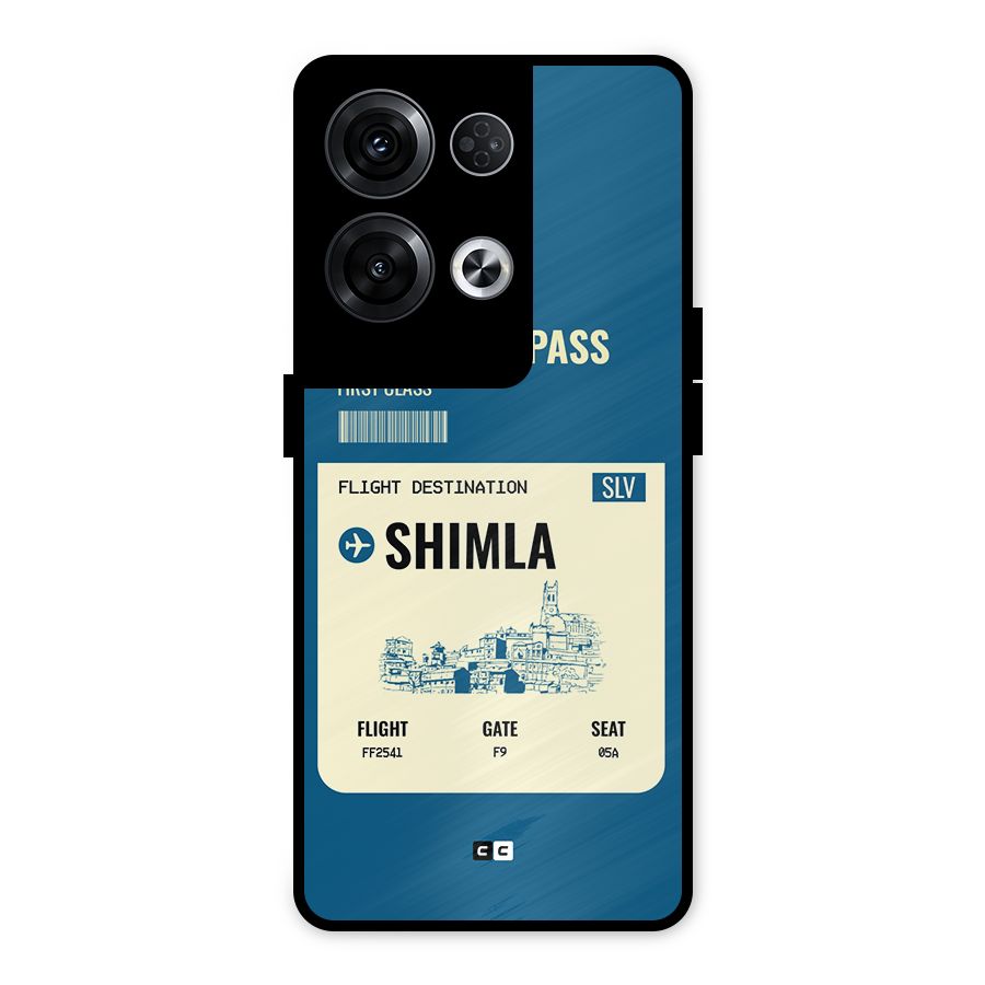 Shimla Boarding Pass Metal Back Case for Oppo Reno8 Pro 5G