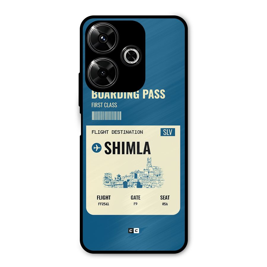 Shimla Boarding Pass Metal Back Case for Redmi 13 5G