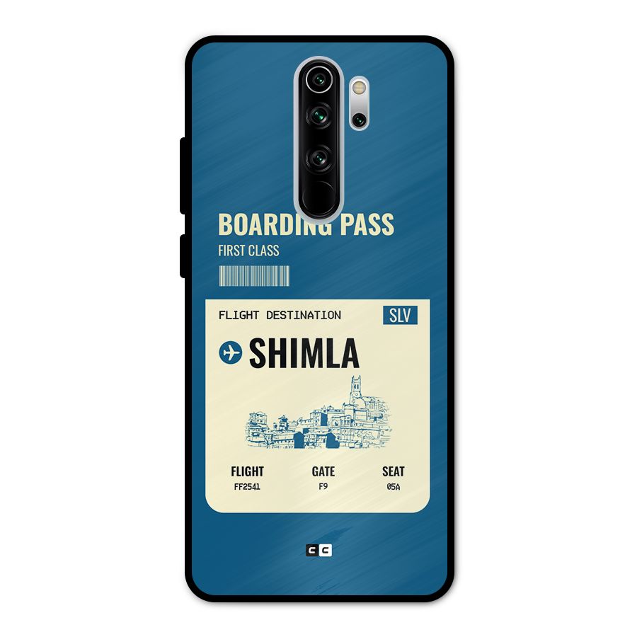 Shimla Boarding Pass Metal Back Case for Redmi Note 8 Pro