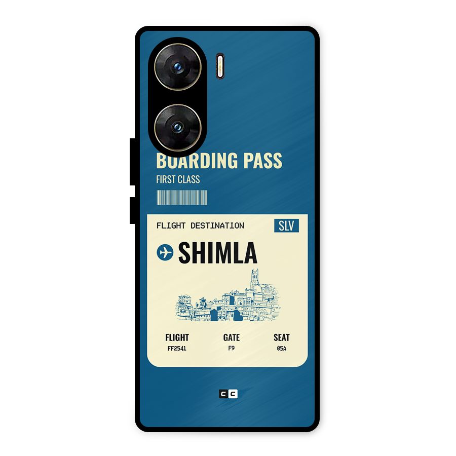 Shimla Boarding Pass Metal Back Case for Vivo V29e