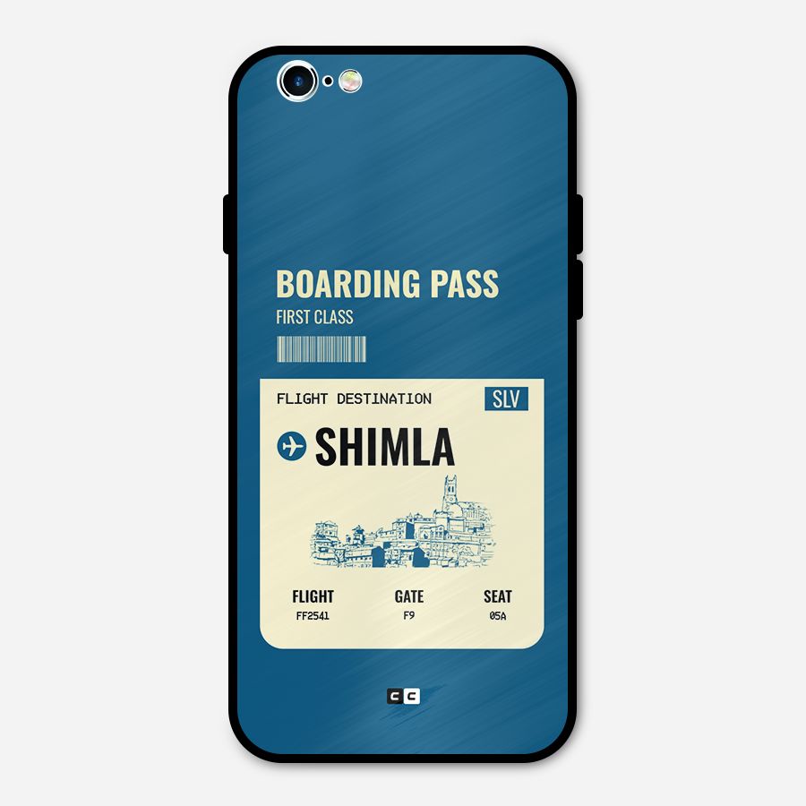Shimla Boarding Pass Metal Back Case for iPhone 6 6s