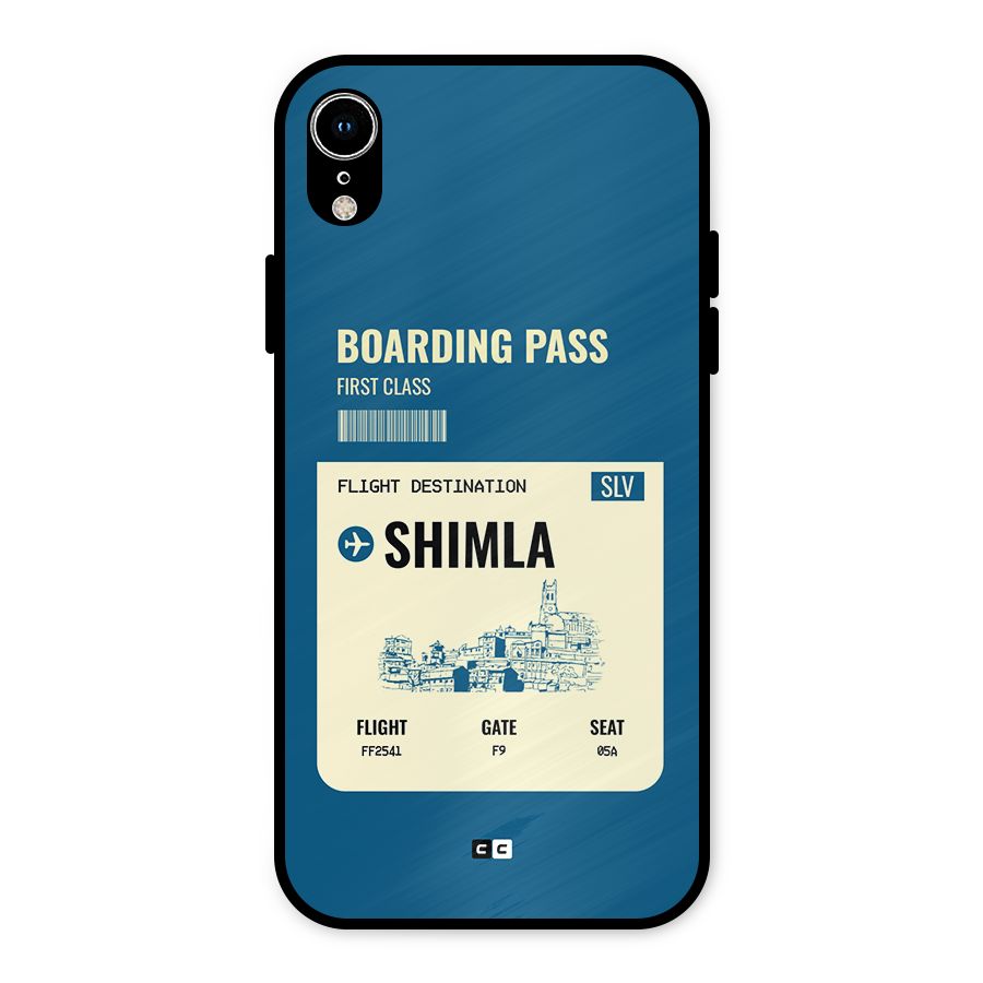 Shimla Boarding Pass Metal Back Case for iPhone XR