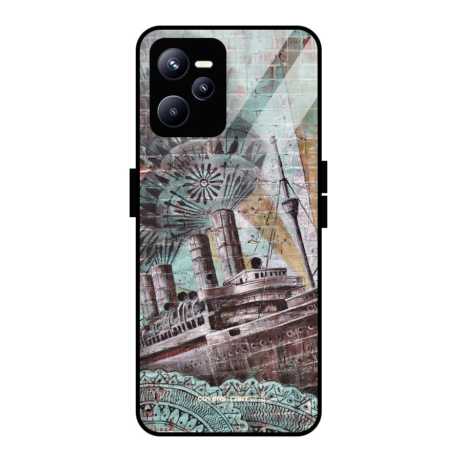 Ship Art Glass Back Case for Realme C35