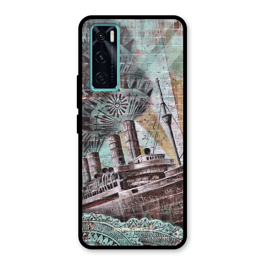 Ship Art Glass Back Case for Vivo V20 SE