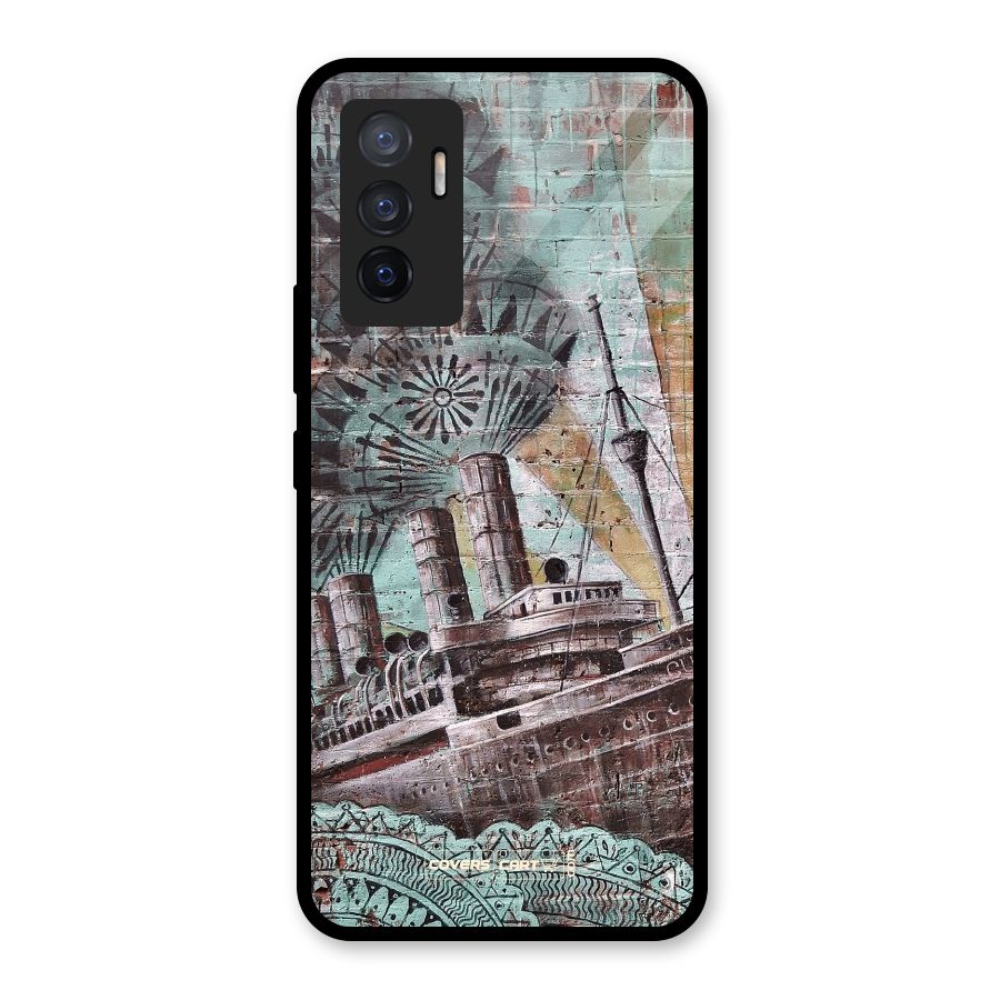 Ship Art Glass Back Case for Vivo V23e