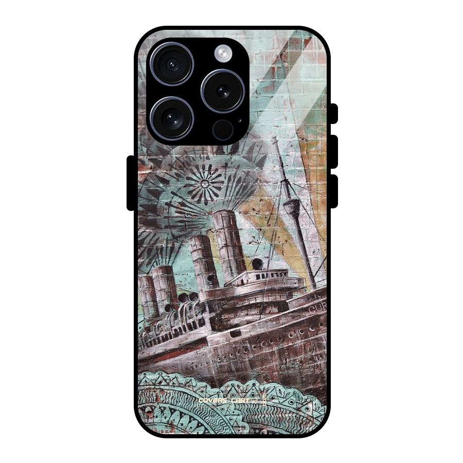 Ship Art Glass Back Case for iPhone 15 Pro