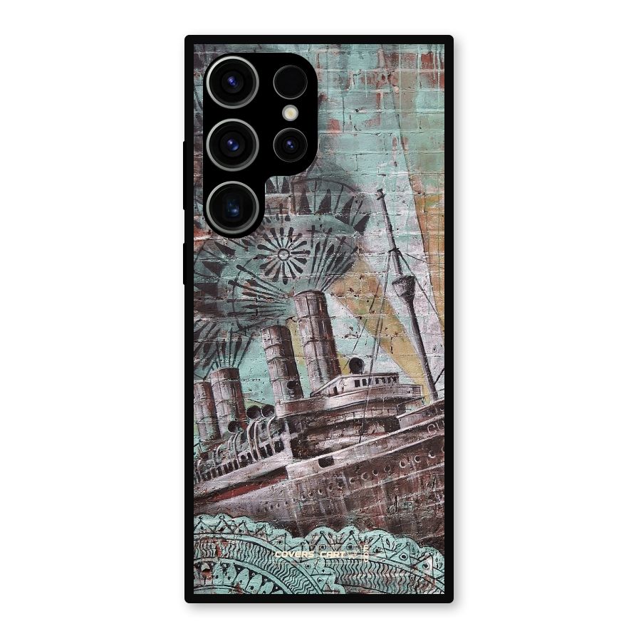 Ship Art Metal Back Case for Galaxy S23 Ultra