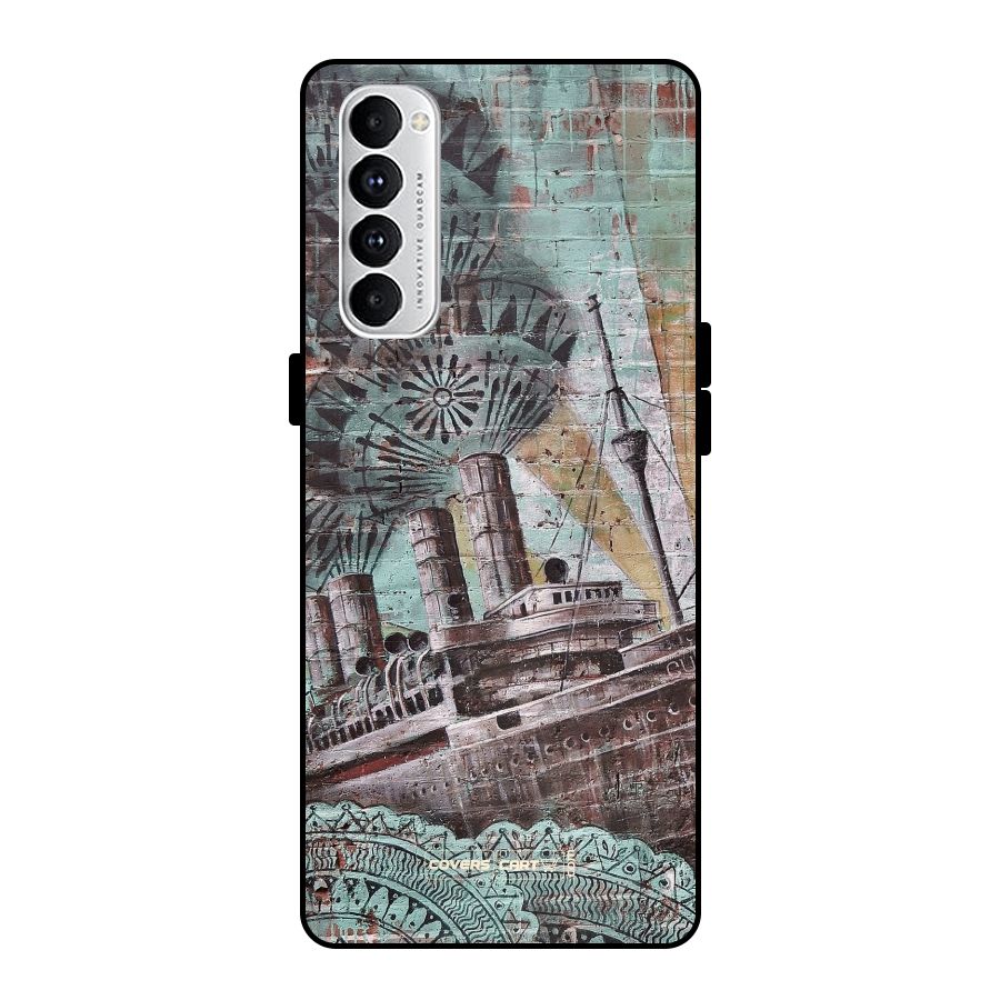 Ship Art Metal Back Case for Oppo Reno4 Pro