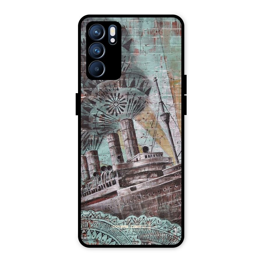 Ship Art Metal Back Case for Oppo Reno6 5G