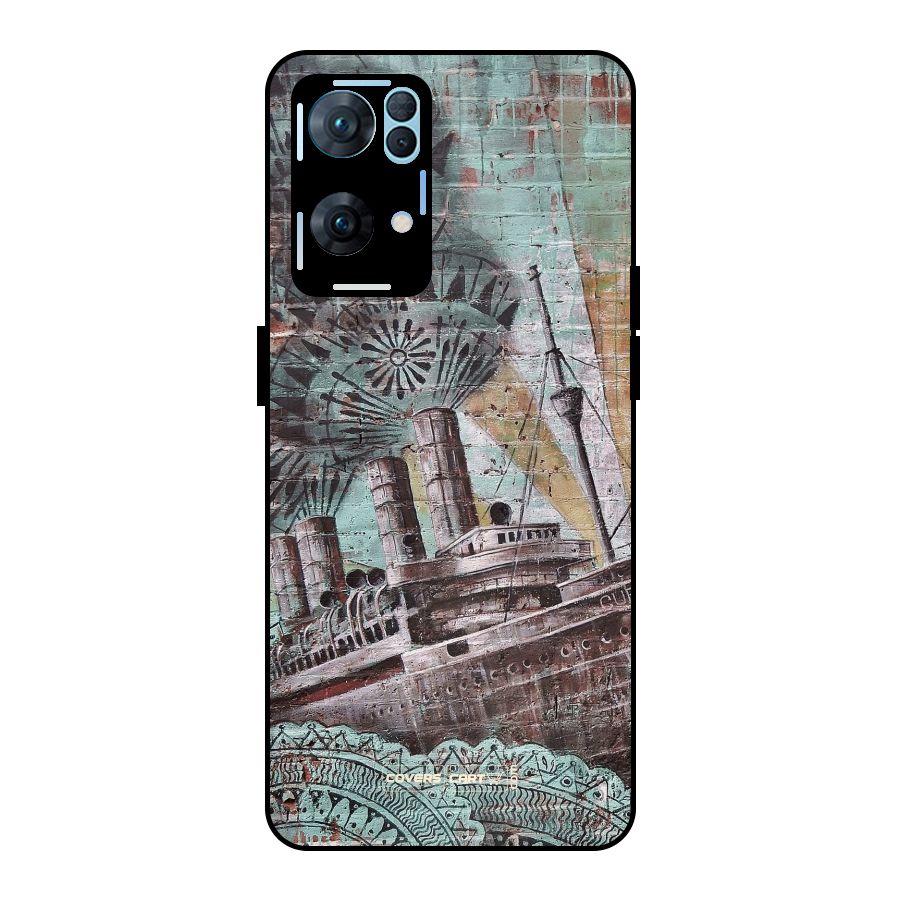 Ship Art Metal Back Case for Oppo Reno7 Pro 5G