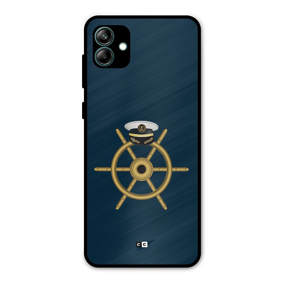 Ship Wheel And Cap Metal Back Case for Galaxy A04