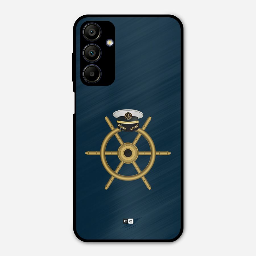 Ship Wheel And Cap Metal Back Case for Galaxy A15 5G
