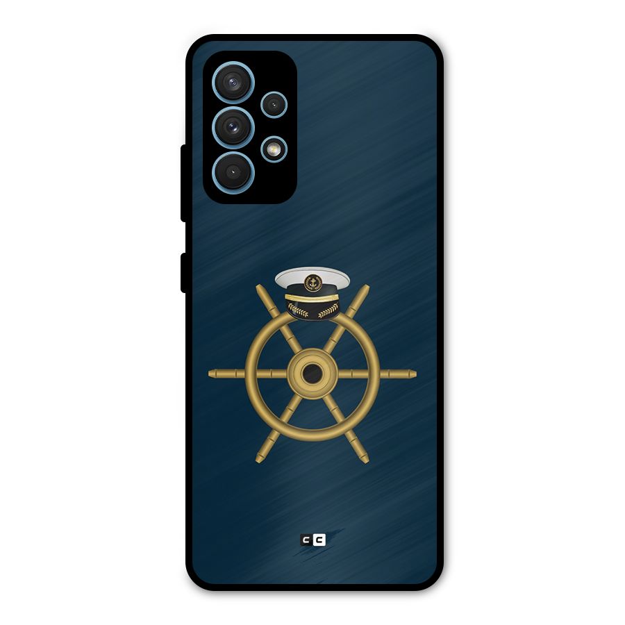 Ship Wheel And Cap Metal Back Case for Galaxy A32