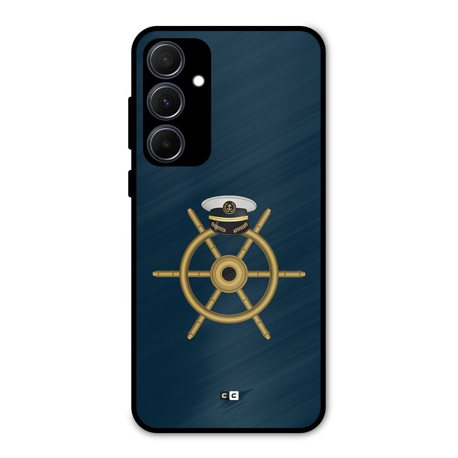 Ship Wheel And Cap Metal Back Case for Galaxy A35