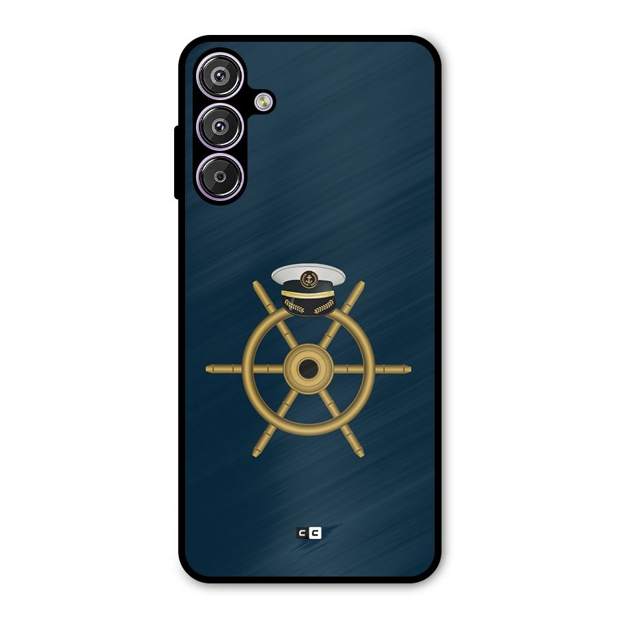 Ship Wheel And Cap Metal Back Case for Galaxy F15