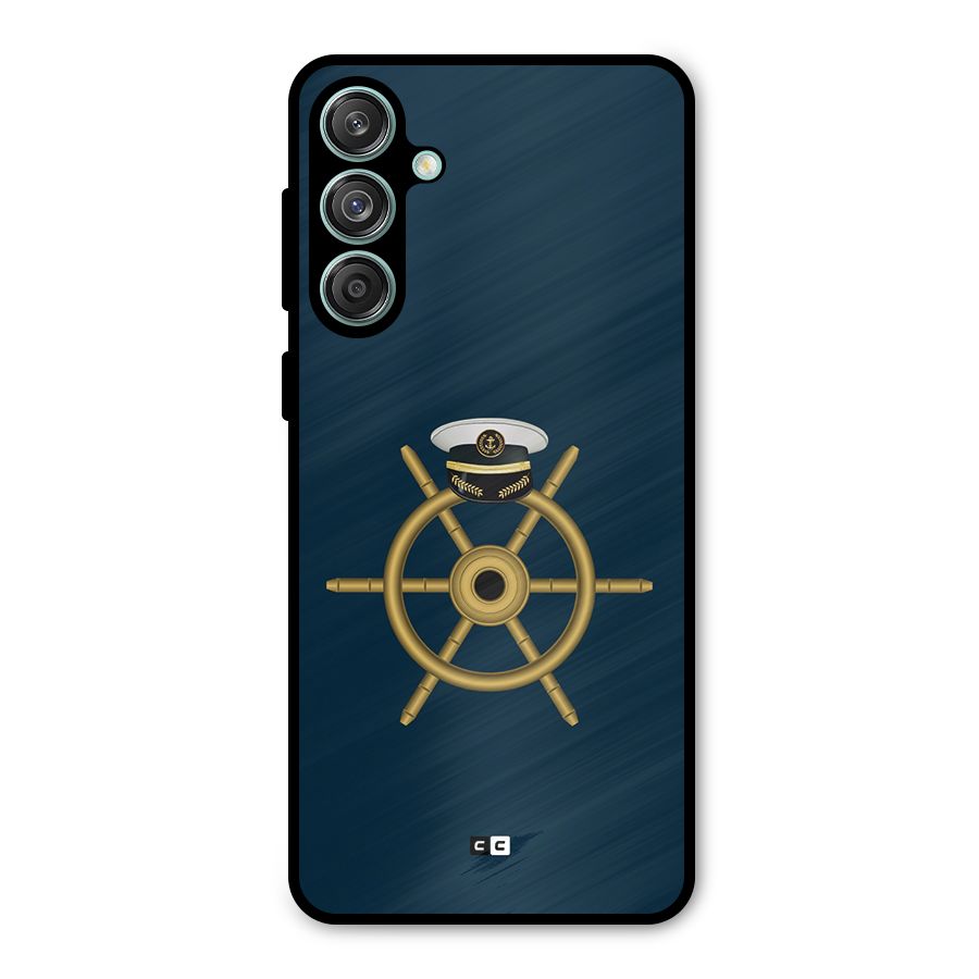 Ship Wheel And Cap Metal Back Case for Galaxy M55 5G