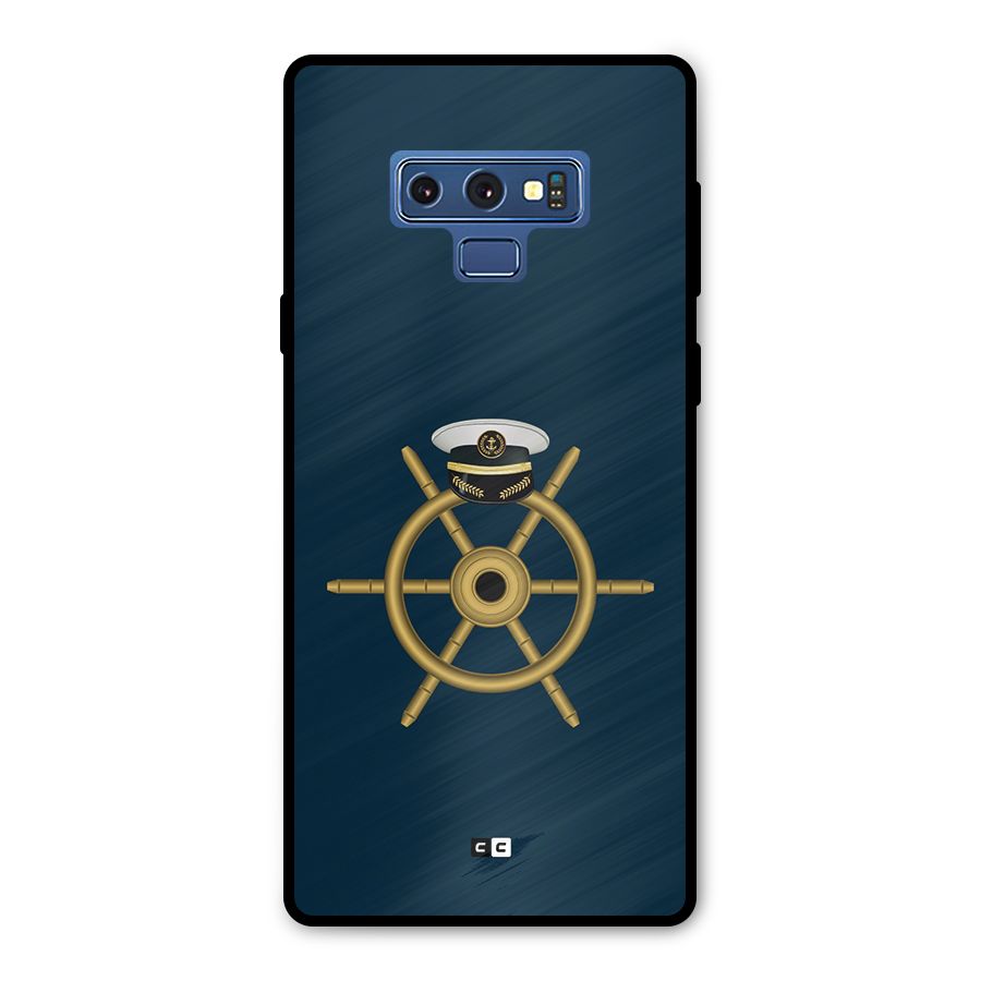 Ship Wheel And Cap Metal Back Case for Galaxy Note 9