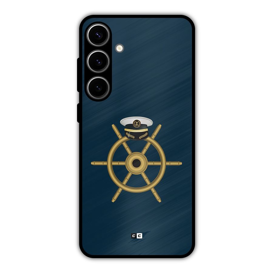 Ship Wheel And Cap Metal Back Case for Galaxy S24 Plus