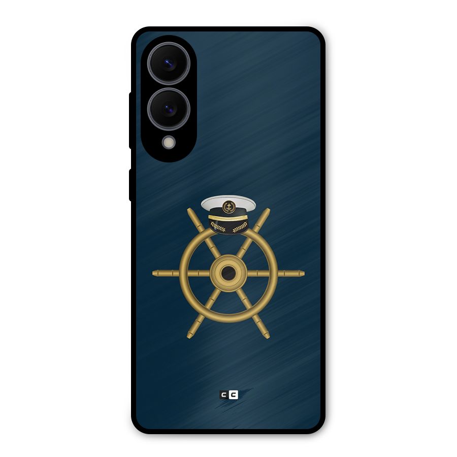 Ship Wheel And Cap Metal Back Case for Galaxy S25 Edge