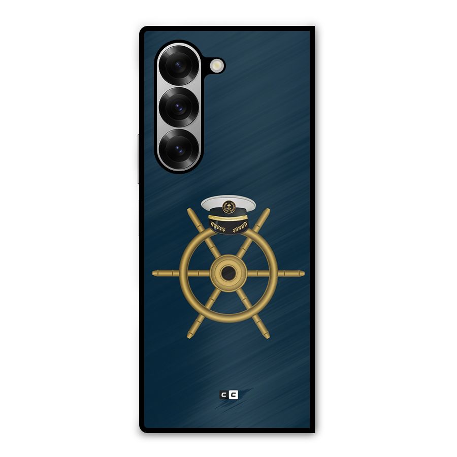 Ship Wheel And Cap Metal Back Case for Galaxy Z Fold6
