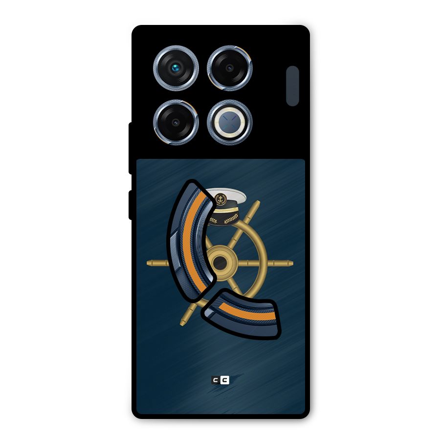 Ship Wheel And Cap Metal Back Case for Infinix GT 20 Pro
