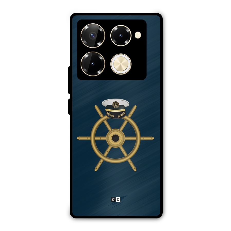 Ship Wheel And Cap Metal Back Case for Infinix Note 40 Pro Plus