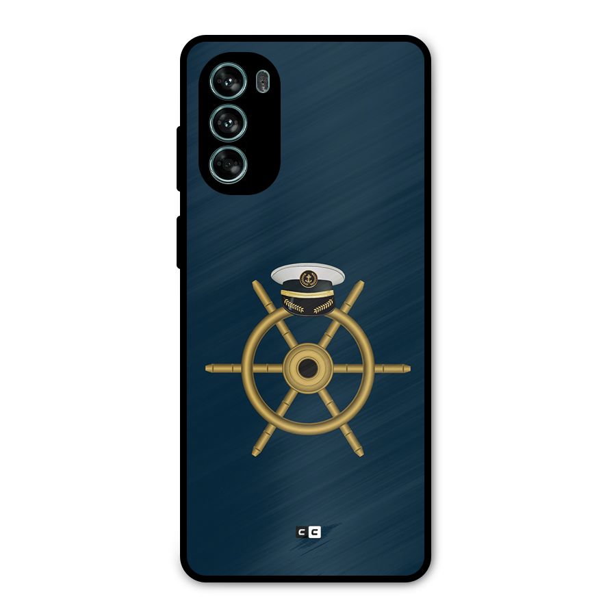 Ship Wheel And Cap Metal Back Case for Moto G62