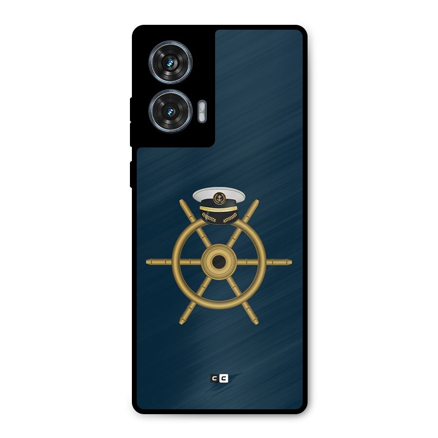 Ship Wheel And Cap Metal Back Case for Motorola Edge 50 Fusion
