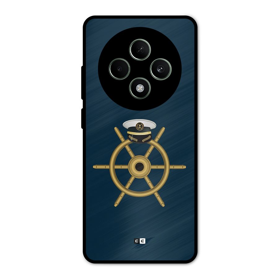Ship Wheel And Cap Metal Back Case for Oppo F27