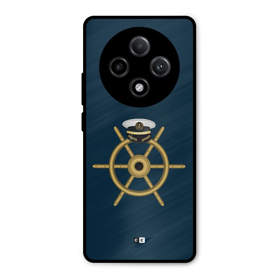 Ship Wheel And Cap Metal Back Case for Oppo F27 Pro Plus
