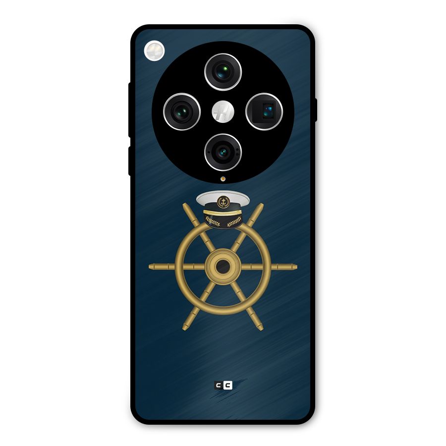 Ship Wheel And Cap Metal Back Case for Oppo Find X8 Pro