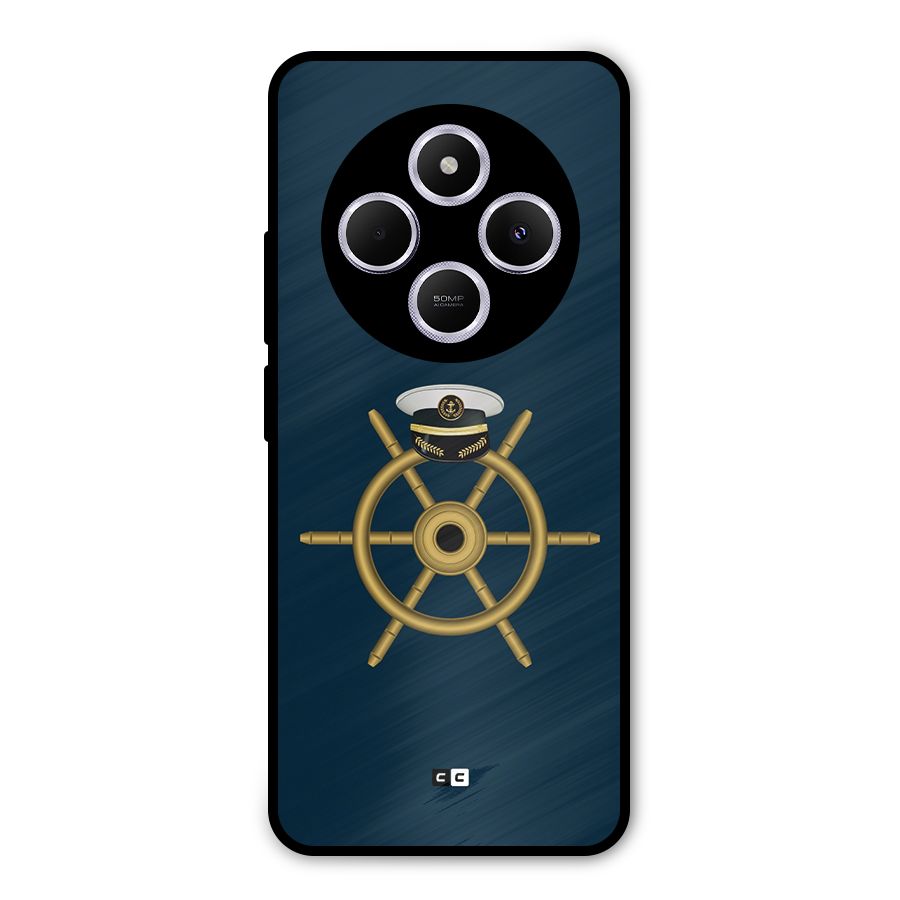 Ship Wheel And Cap Metal Back Case for Poco C75 5G