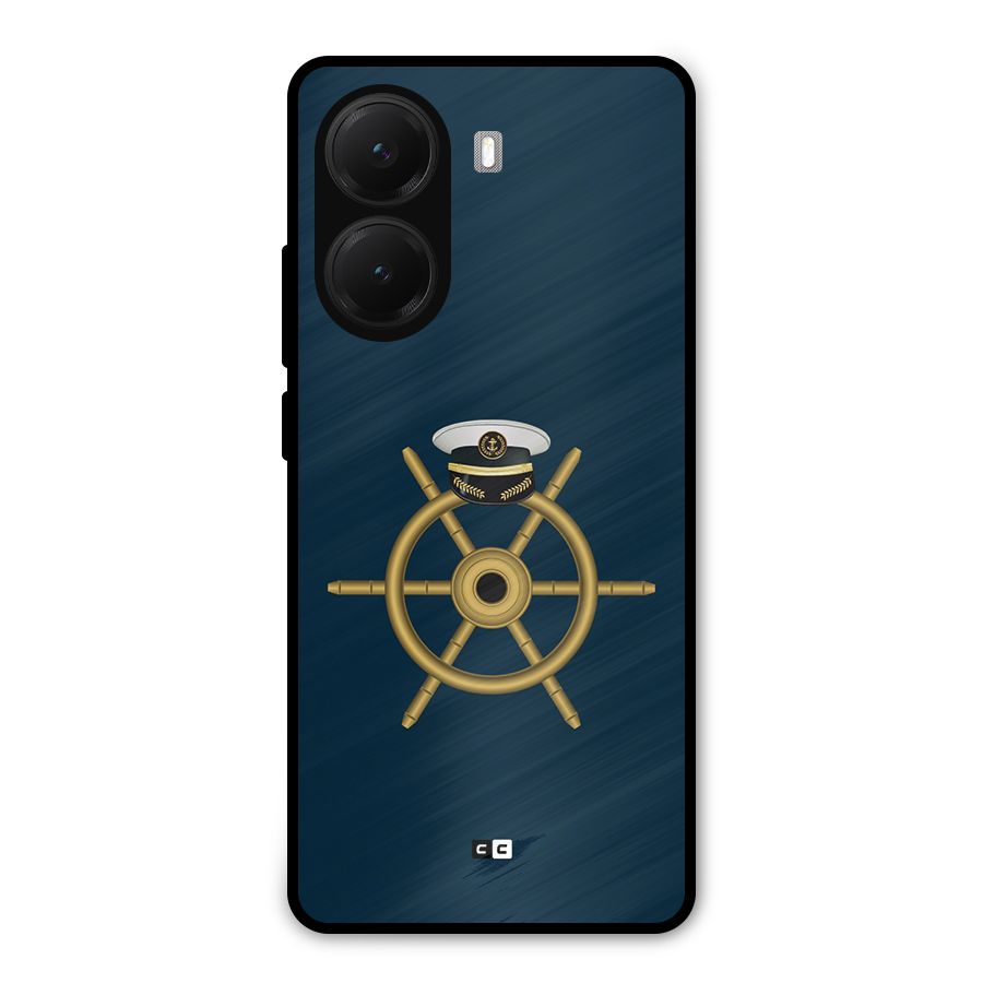 Ship Wheel And Cap Metal Back Case for Poco X7 Pro