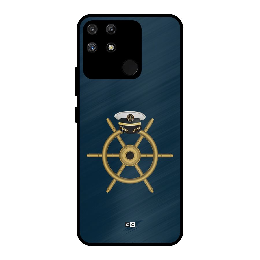 Ship Wheel And Cap Metal Back Case for Realme Narzo 50A