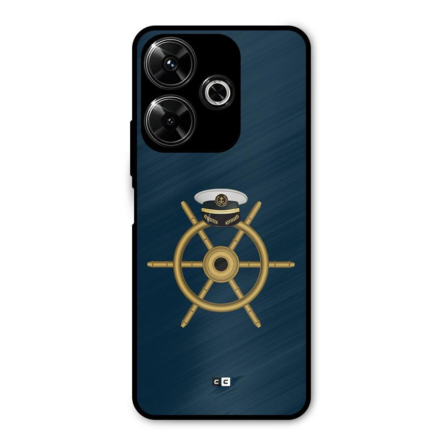 Ship Wheel And Cap Metal Back Case for Redmi 13 5G