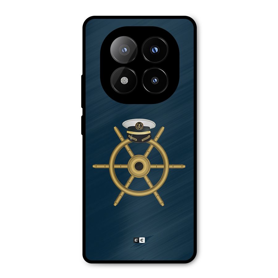 Ship Wheel And Cap Metal Back Case for Redmi Note 14 Pro Plus 5G