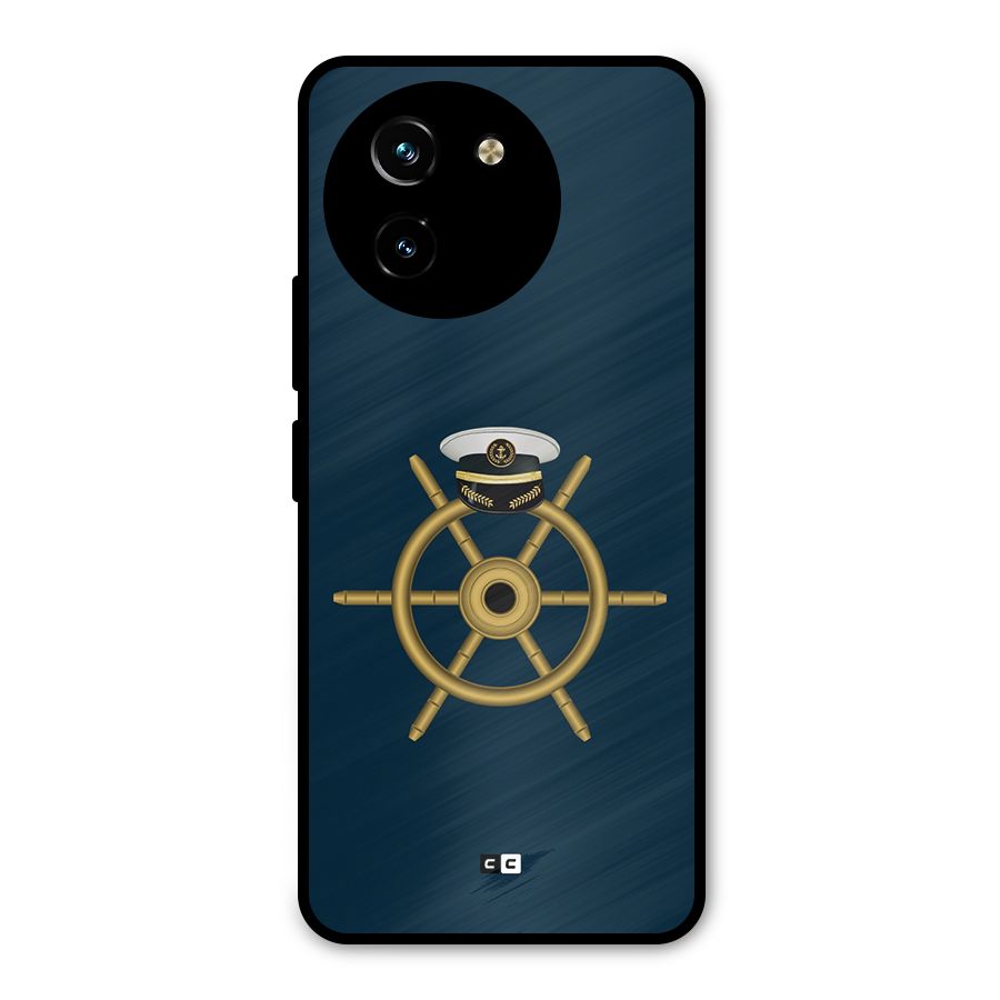 Ship Wheel And Cap Metal Back Case for Vivo T3x