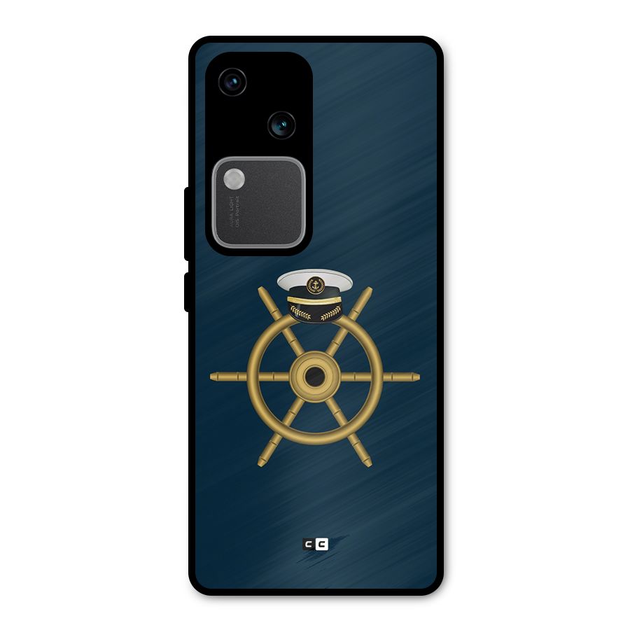 Ship Wheel And Cap Metal Back Case for Vivo V30