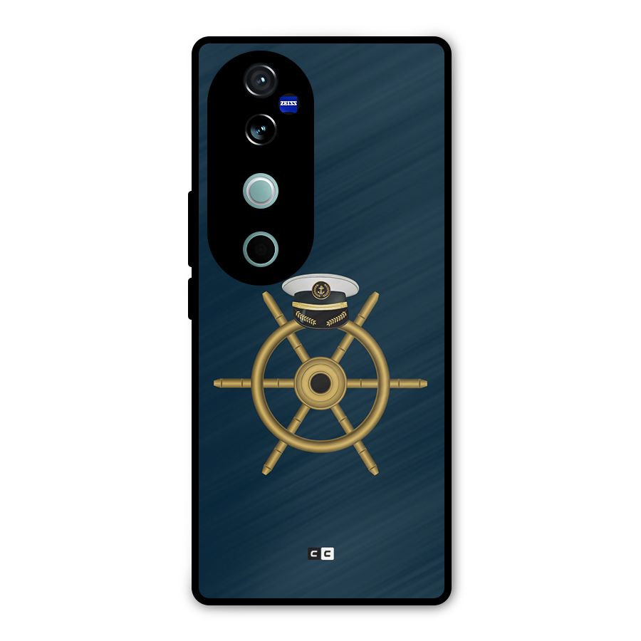 Ship Wheel And Cap Metal Back Case for Vivo V40