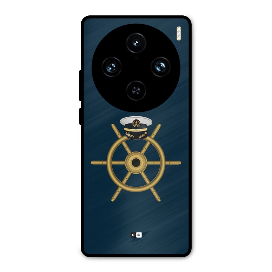 Ship Wheel And Cap Metal Back Case for Vivo X100 Pro
