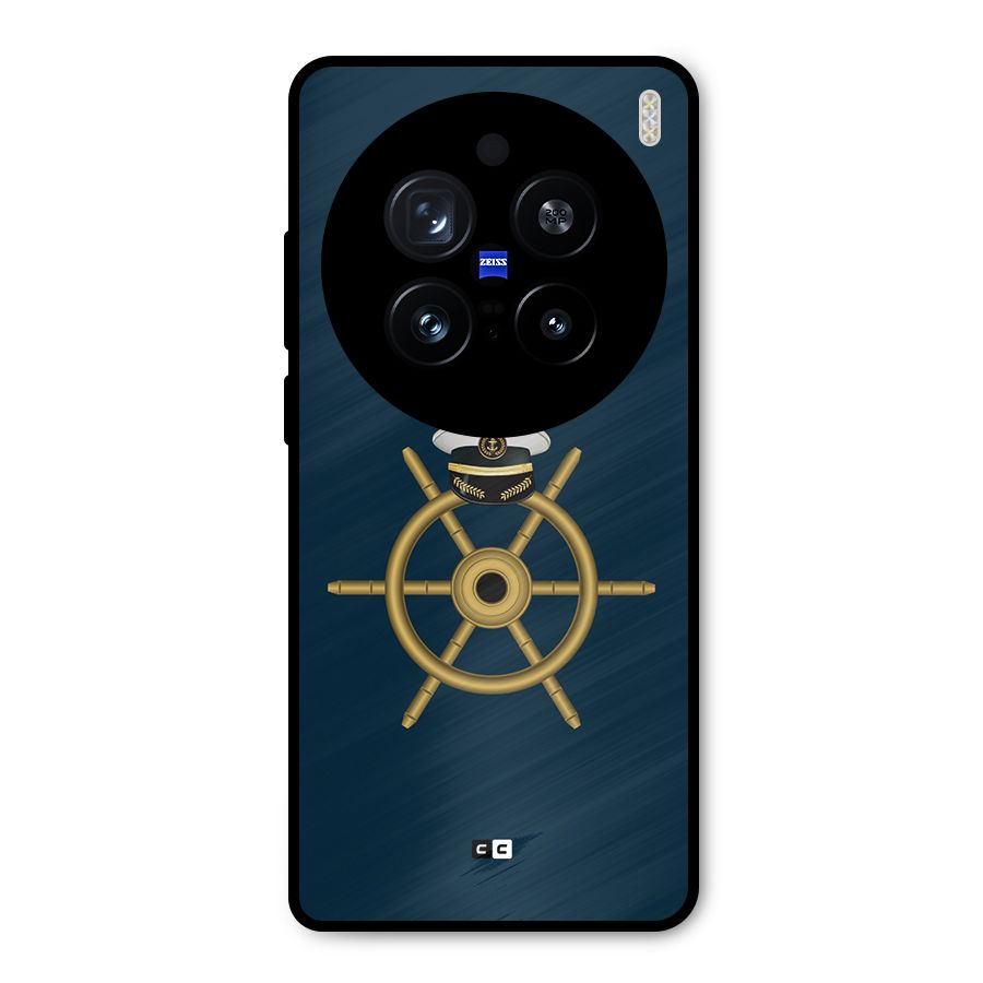 Ship Wheel And Cap Metal Back Case for Vivo X200 Pro