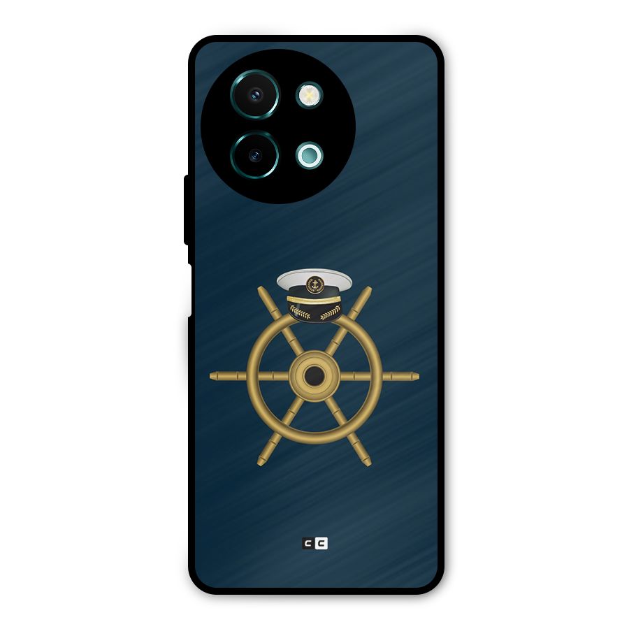 Ship Wheel And Cap Metal Back Case for Vivo Y58